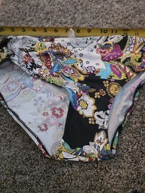 Splits59 Black Floral Paisley Bikini Bottoms with Multicolor Print